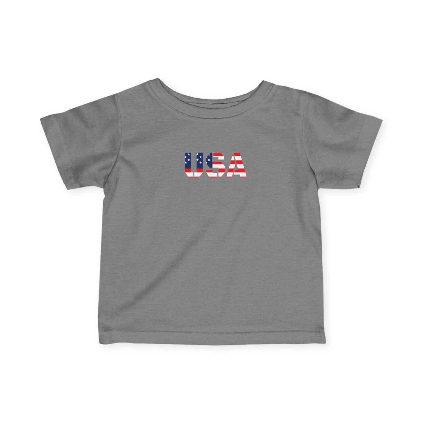 USA Infant Fine Jersey Tee - Cute Baby Shirt, Toddler Clothing, American Flag Tee, Baby Shower Gift, 4th of July Outfit