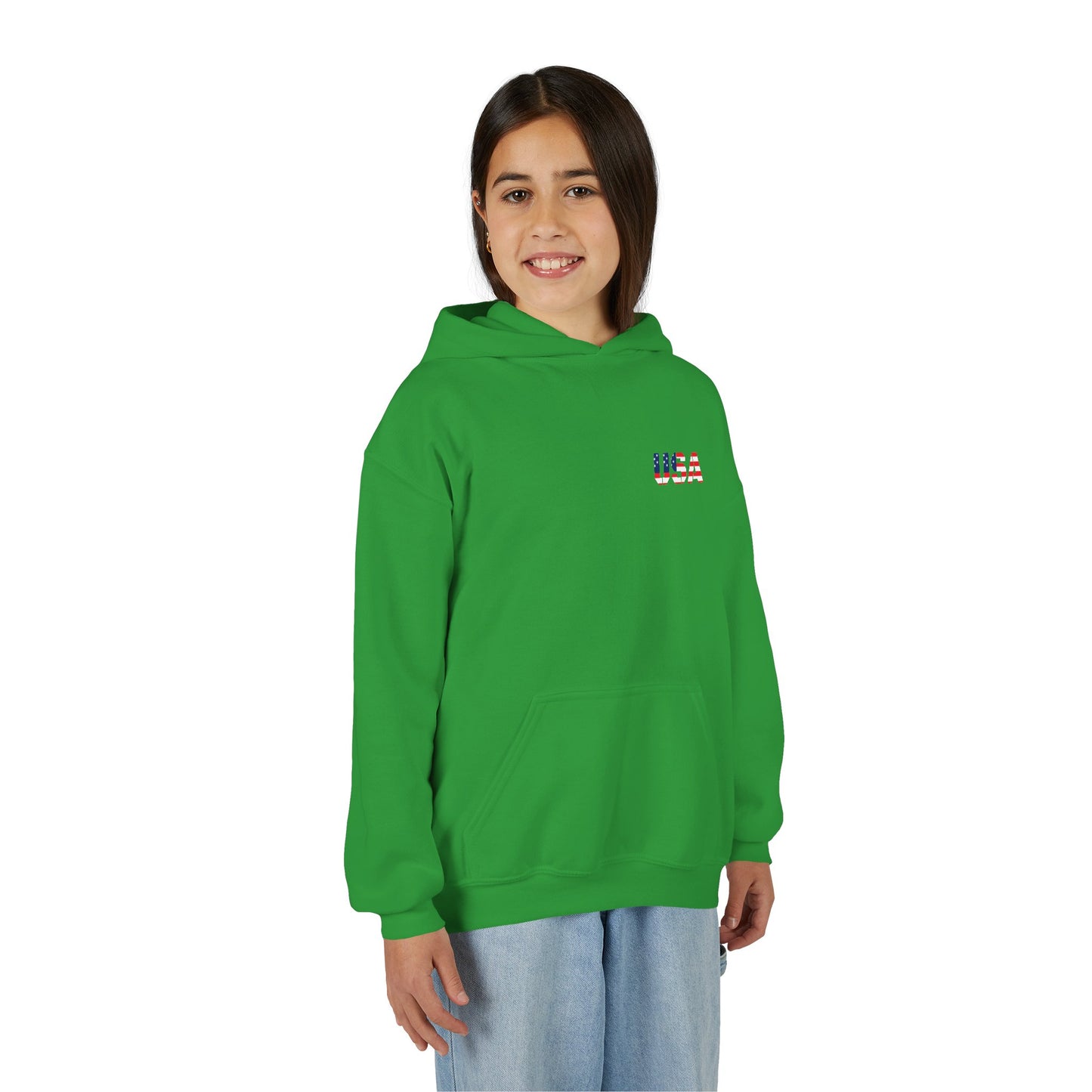 USA Flag Youth Hoodie, Youth Sweatshirt, Cool Hoodie for Kids, American Pride Apparel, Comfortable Boys and Girls Sweatshirt