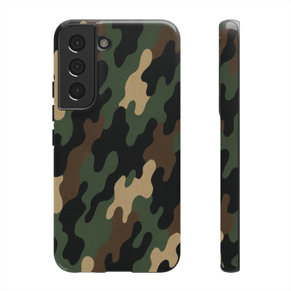 Camouflage tough phone case by Printify, rugged camo design, protective cover for smartphones with durable, military-style style.