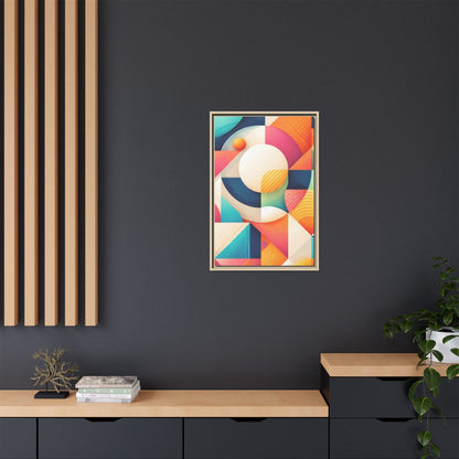 Colorful Geometric Abstract Art Matte Canvas Framed