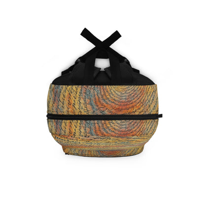 Colorful bohemian swirl backpack by Printify with vibrant patterns, ideal as a school bag or gift for book lovers.