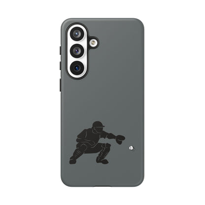Printify baseball catcher phone case, tough protective cover with detailed catcher glove and ball design for iPhone or Android.