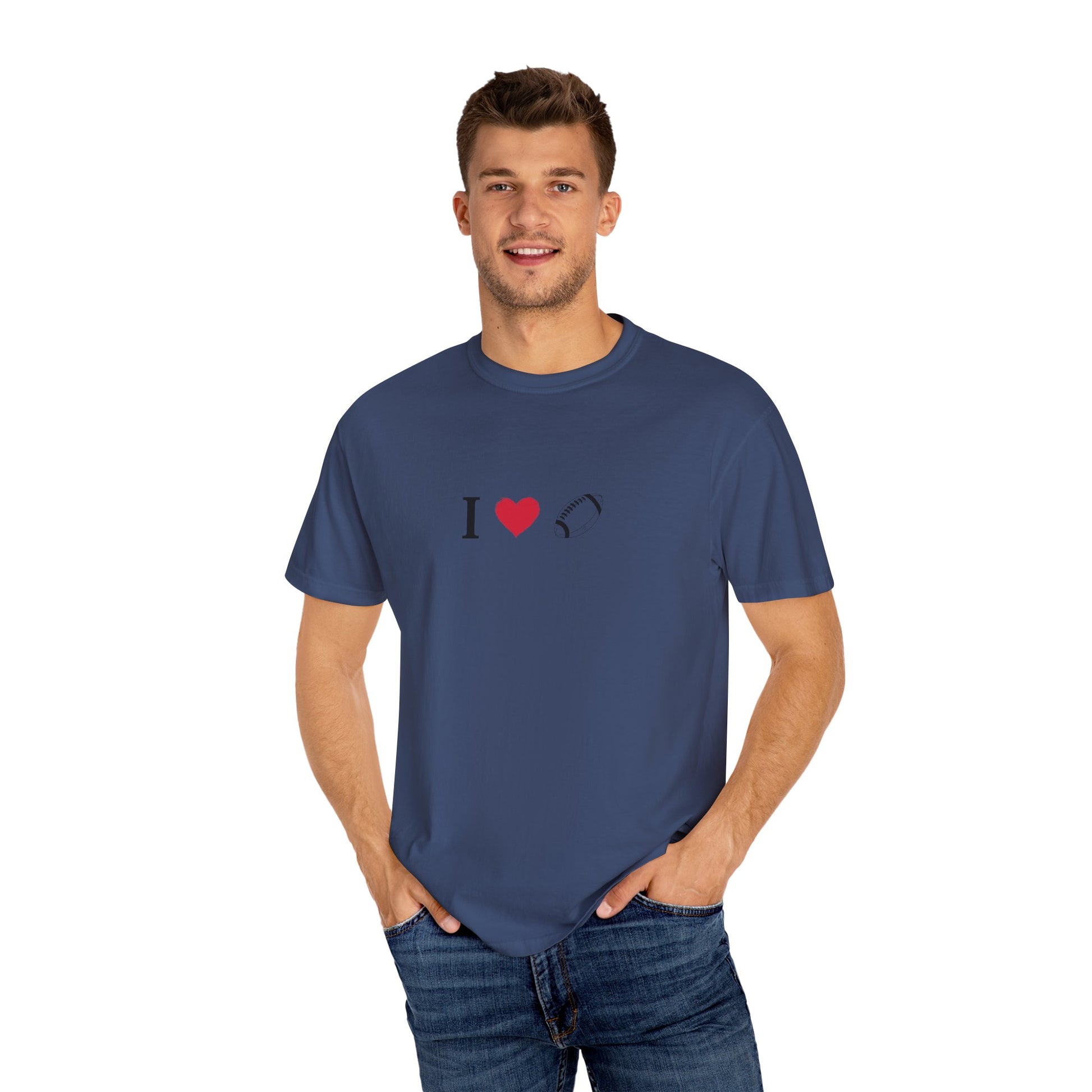 I Love Football T-Shirt - Unisex Cotton Tee, Fun Gift for Friends, Casual Style, Birthday Present, Summer Apparel - TRV