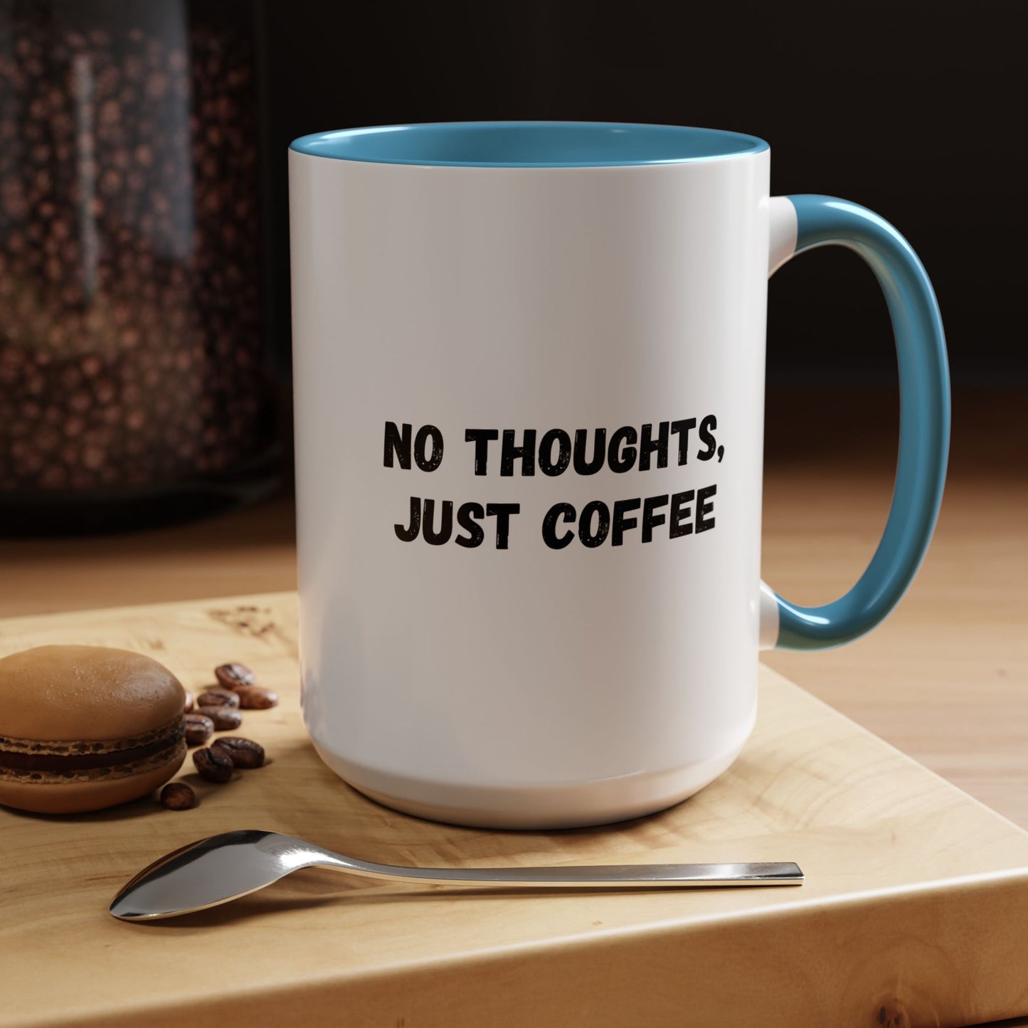 No Thoughts Just Coffee Mug - Fun Coffee Cup, Perfect for Coffee Lovers, Gift for Birthdays, Office Essentials, Unique Caffeine Lover's