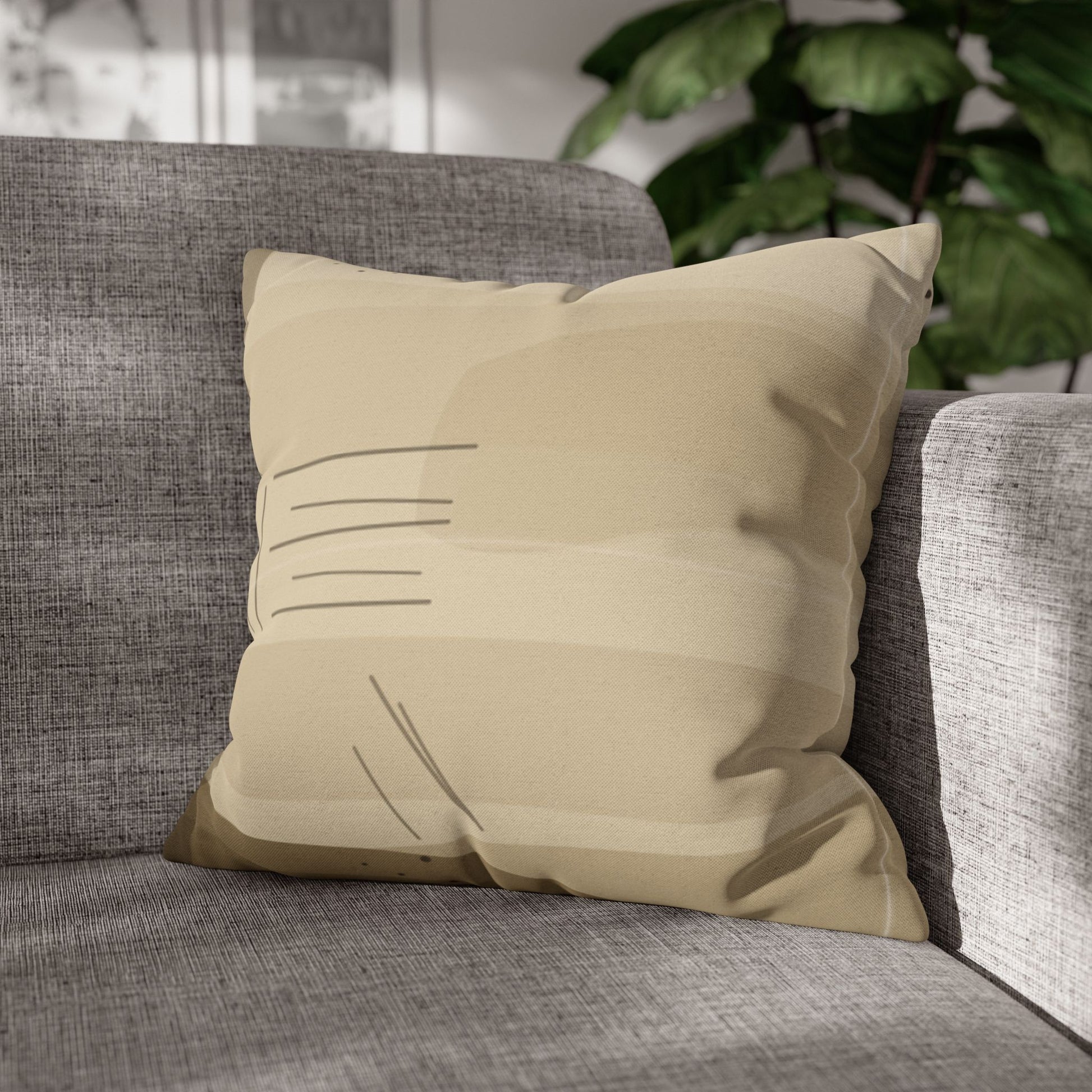 Neutral Abstract Brushstroke Pillowcase | Square Decorative Pillowcase - TRV