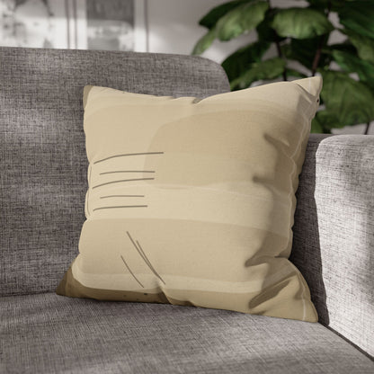 Neutral Abstract Brushstroke Pillowcase | Square Decorative Pillowcase - TRV