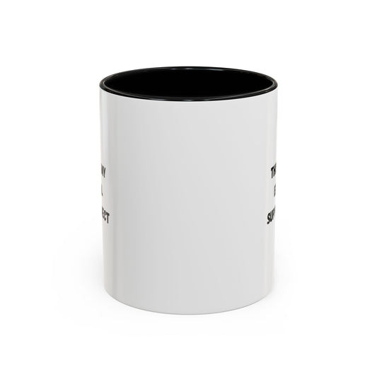 Printify "Emotional Support" coffee mug with humorous design, perfect for coffee lovers. Ceramic mug with printed artwork.