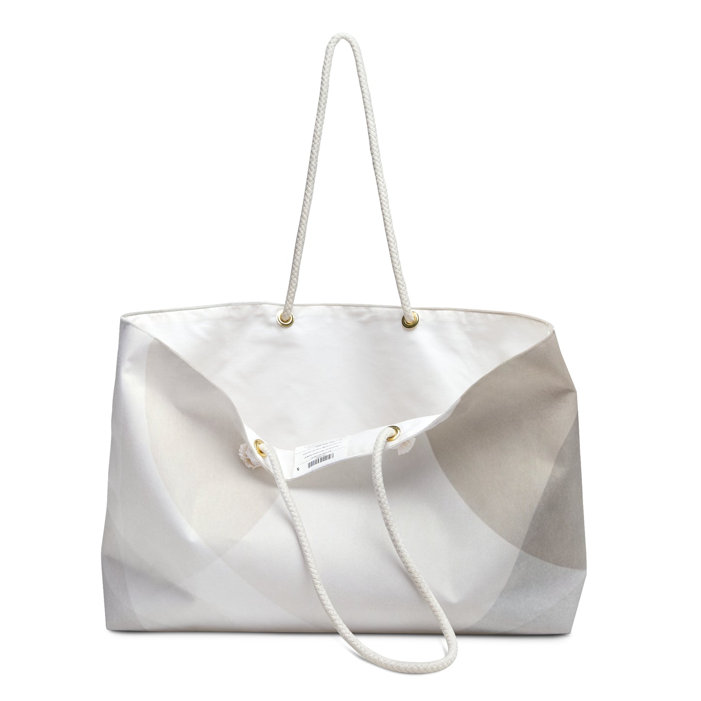 Soft Neutral Abstract Wave Weekender Bag | Minimal Beach Tote