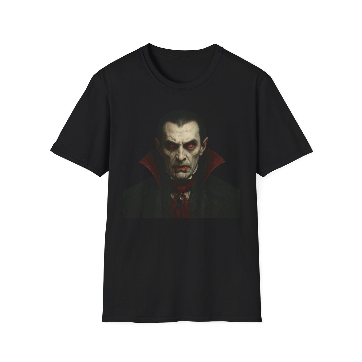 Vampire-Themed Unisex T-Shirt, Casual Apparel for Halloween, Gothic Style Tee, Perfect Gift for Horror Lovers, Spooky Season Fashion