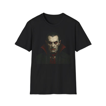 Vampire-Themed Unisex T-Shirt, Casual Apparel for Halloween, Gothic Style Tee, Perfect Gift for Horror Lovers, Spooky Season Fashion