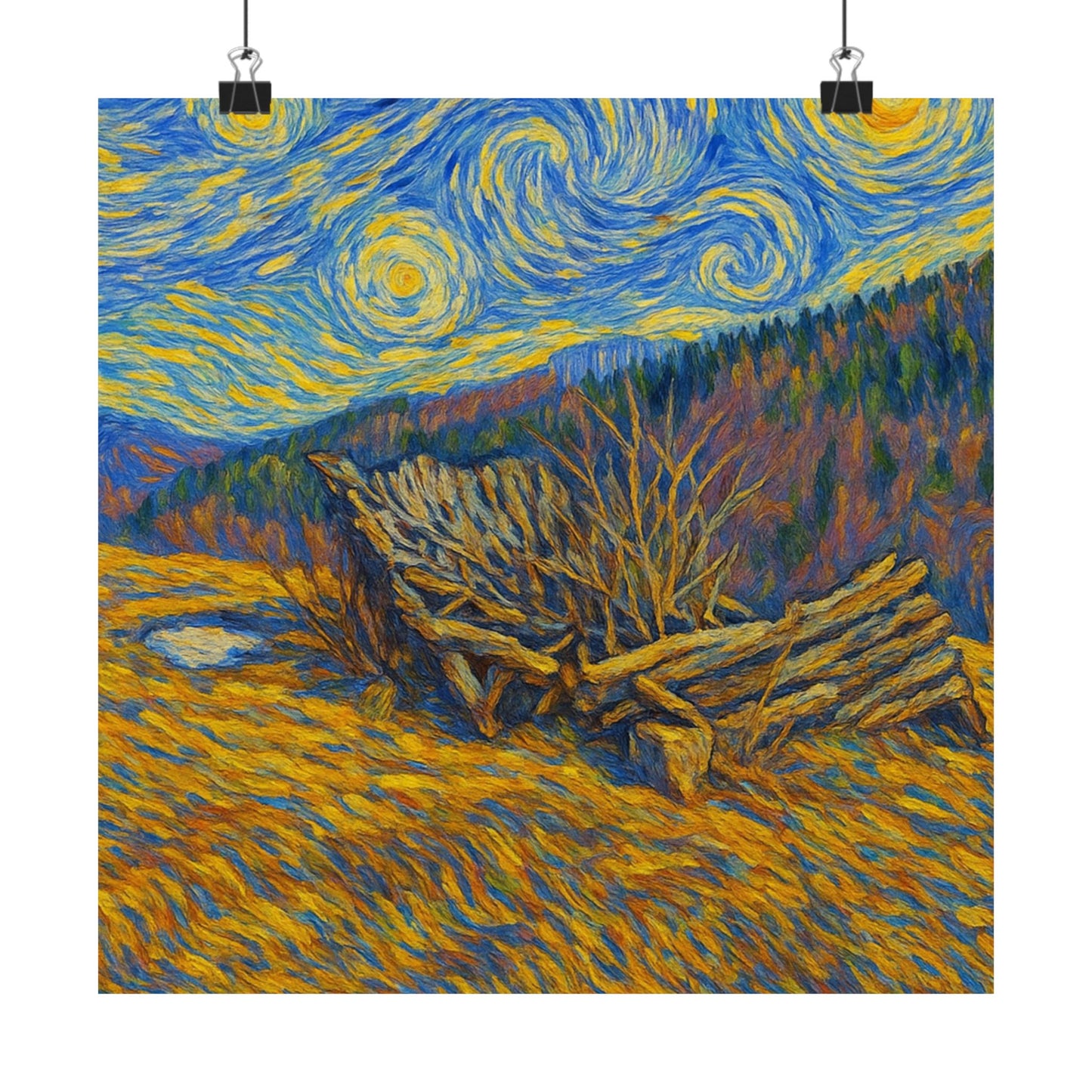Matte Vertical Posters of Starry Night - Art Print for Home Decor, Wall Art, Gift for Art Lovers, Bacground for Celebrations - TRV