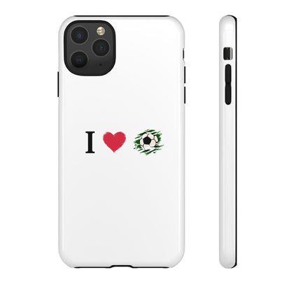 Soccer Phone Case, I Love Soccer, Tough Case Cover, Sporty Phone Accessories, Gift for Soccer Lovers, Unique Soccer Design - TRV