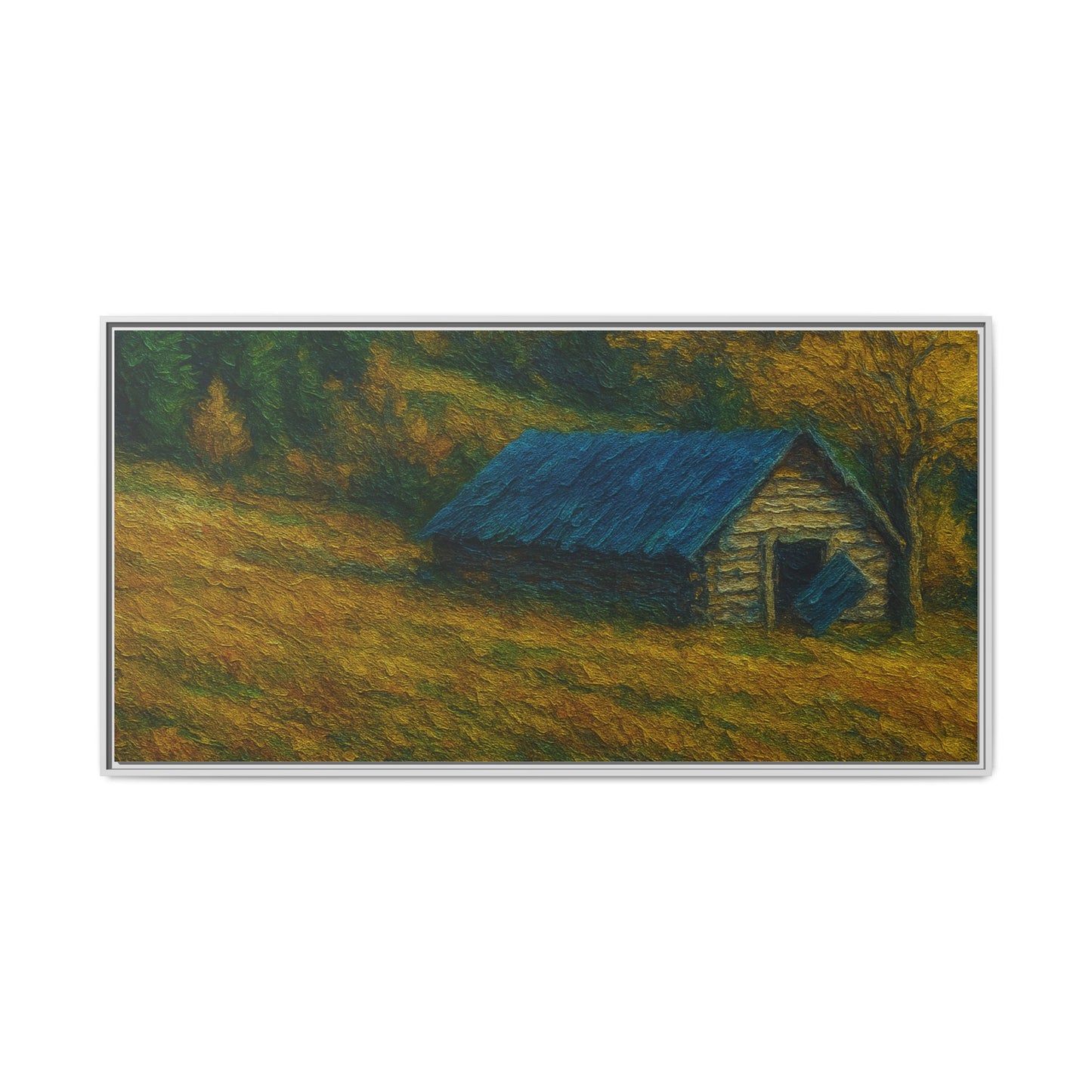 Framed Matte Canvas Print, Rustic Artwork, Farmhouse Decor, Nature Wall Art, Gift for Home, Autumn Decor, Landscape Painting