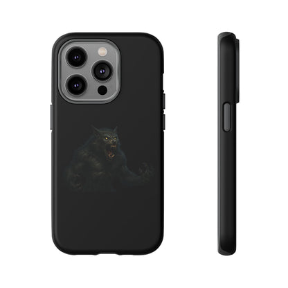 Werewolf phone case with dark monster graphic, tough protective cover for smartphones, by Printify.