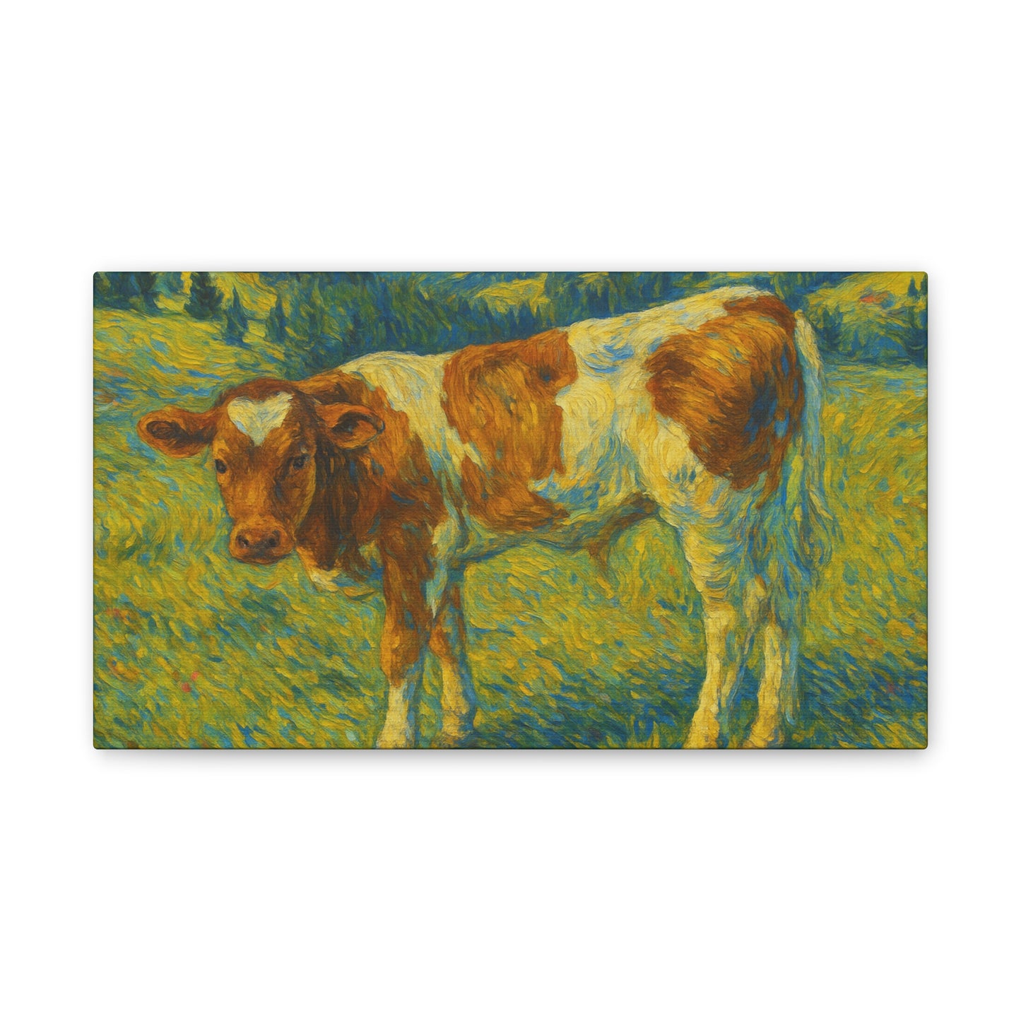 Cow Art Canvas Print, Rustic Farmhouse Decor, Animal Lover Gift, Country Wall Art, Thoughtful Homewarming - TRV