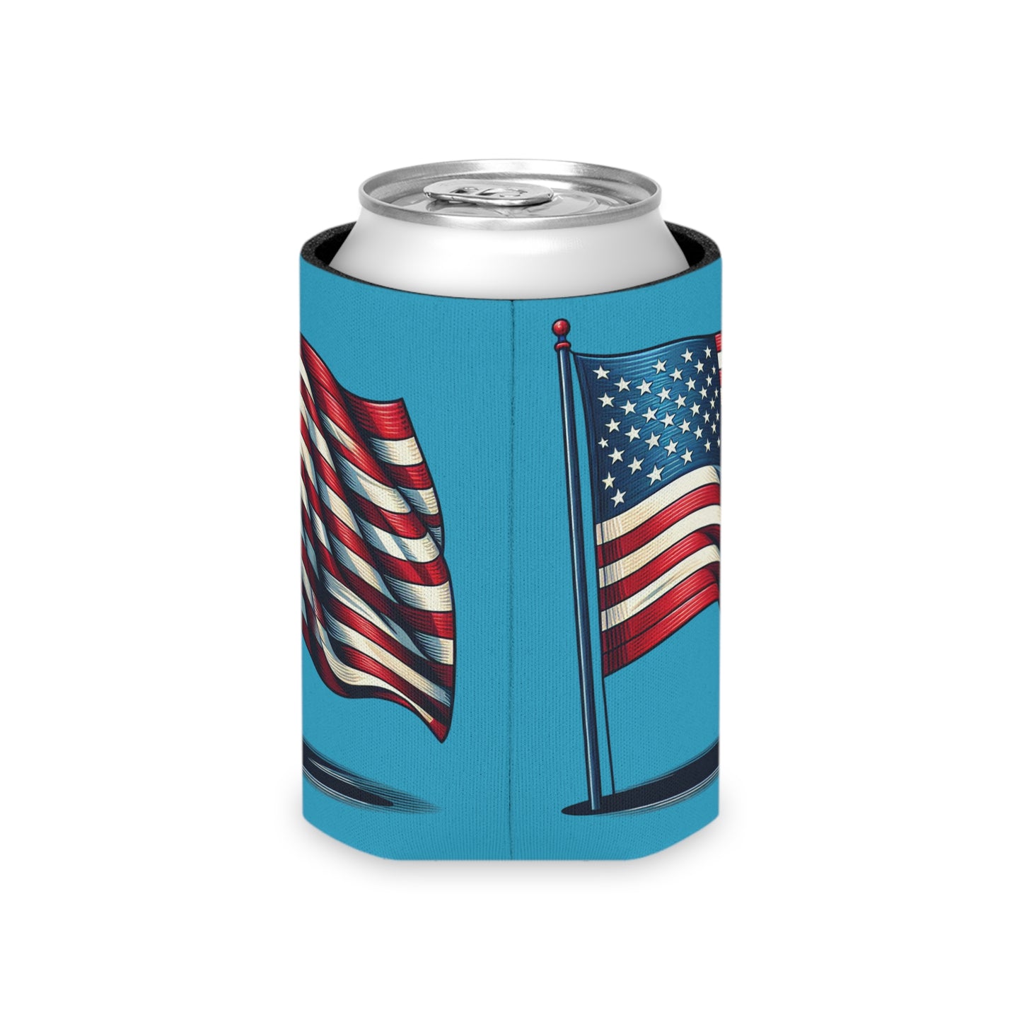 Patriotic Can Cooler, Summer BBQ Accessory, Independence Day Drink Holder, Americana Coaster, USA Party Favor - TRV