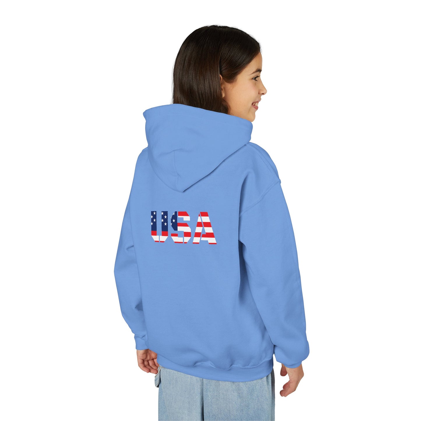 USA Flag Youth Hoodie, Youth Sweatshirt, Cool Hoodie for Kids, American Pride Apparel, Comfortable Boys and Girls Sweatshirt