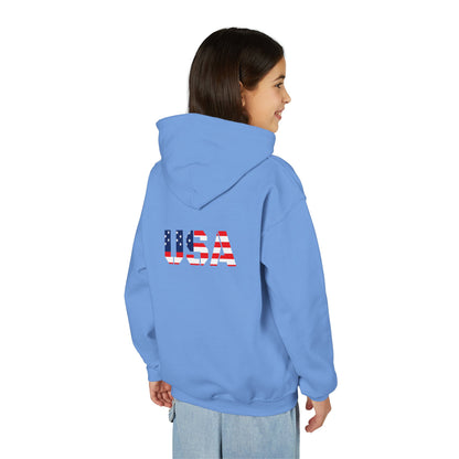 USA Flag Youth Hoodie, Youth Sweatshirt, Cool Hoodie for Kids, American Pride Apparel, Comfortable Boys and Girls Sweatshirt