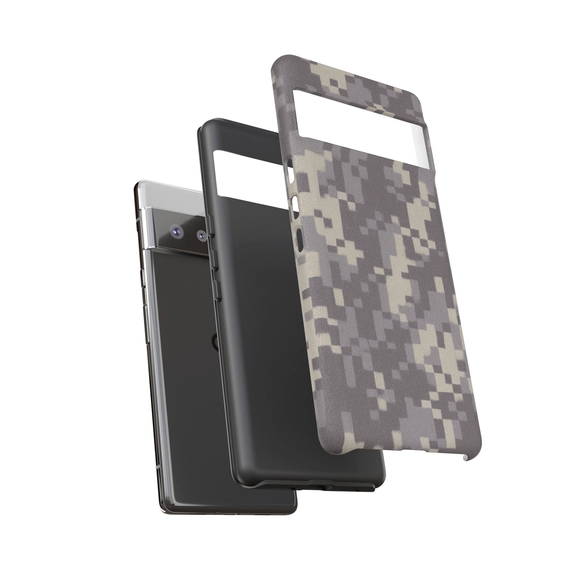 Camouflage tough phone case by Printify with rugged digital camouflage design for durable protection.