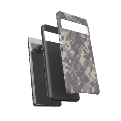 Camouflage tough phone case by Printify with rugged digital camouflage design for durable protection.