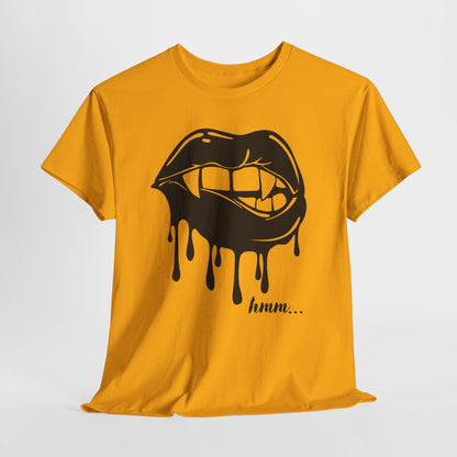 Edgy Graphic Tee - Dripping Lips Design - Unisex Heavy Cotton Tee