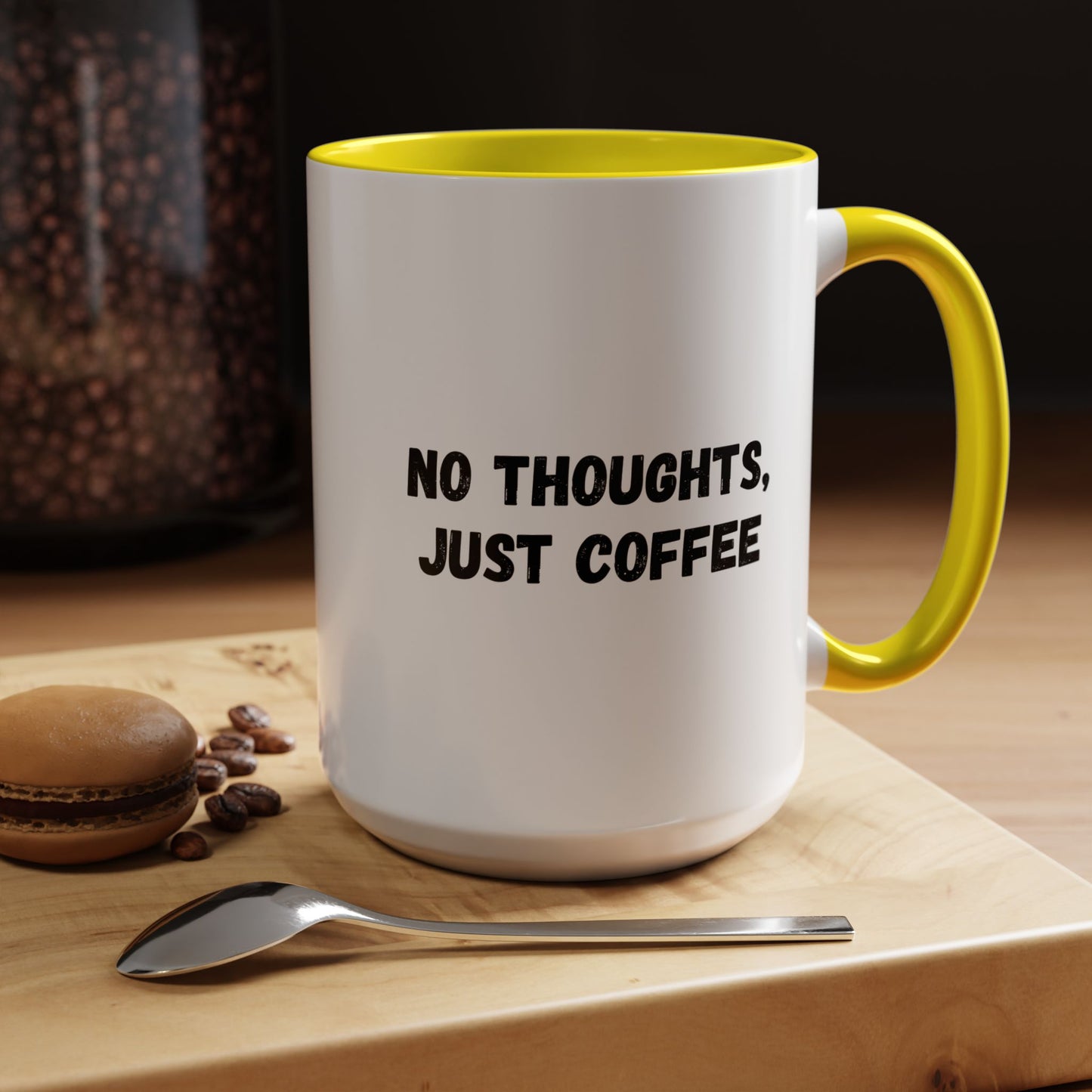 No Thoughts Just Coffee Mug - Fun Coffee Cup, Perfect for Coffee Lovers, Gift for Birthdays, Office Essentials, Unique Caffeine Lover's
