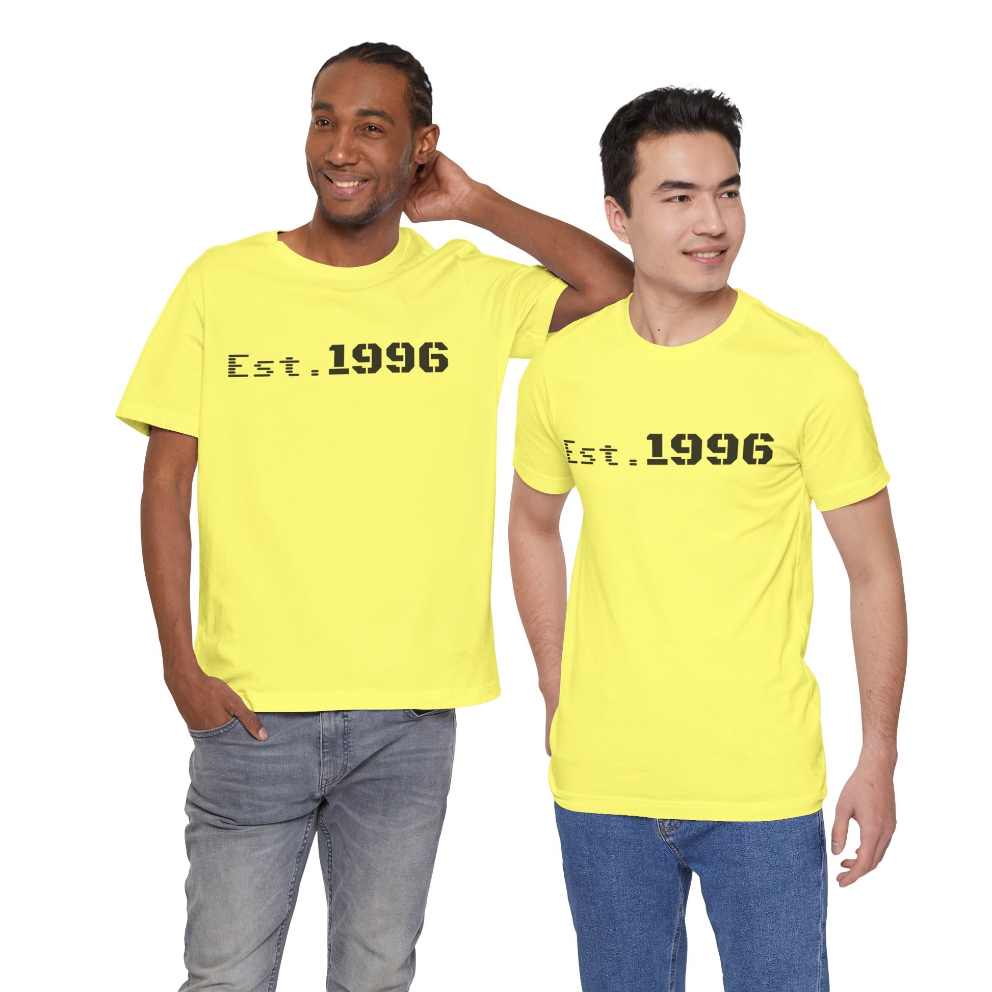 Vintage Est. 1996 T-shirt by Printify featuring a classic design, perfect as a birth year birthday gift.