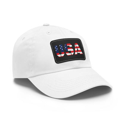 Dad Hat with Leather Patch (Rectangle)