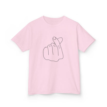 Cute Kids Heavy Cotton Tee - K-Pop Inspired Love Gesture