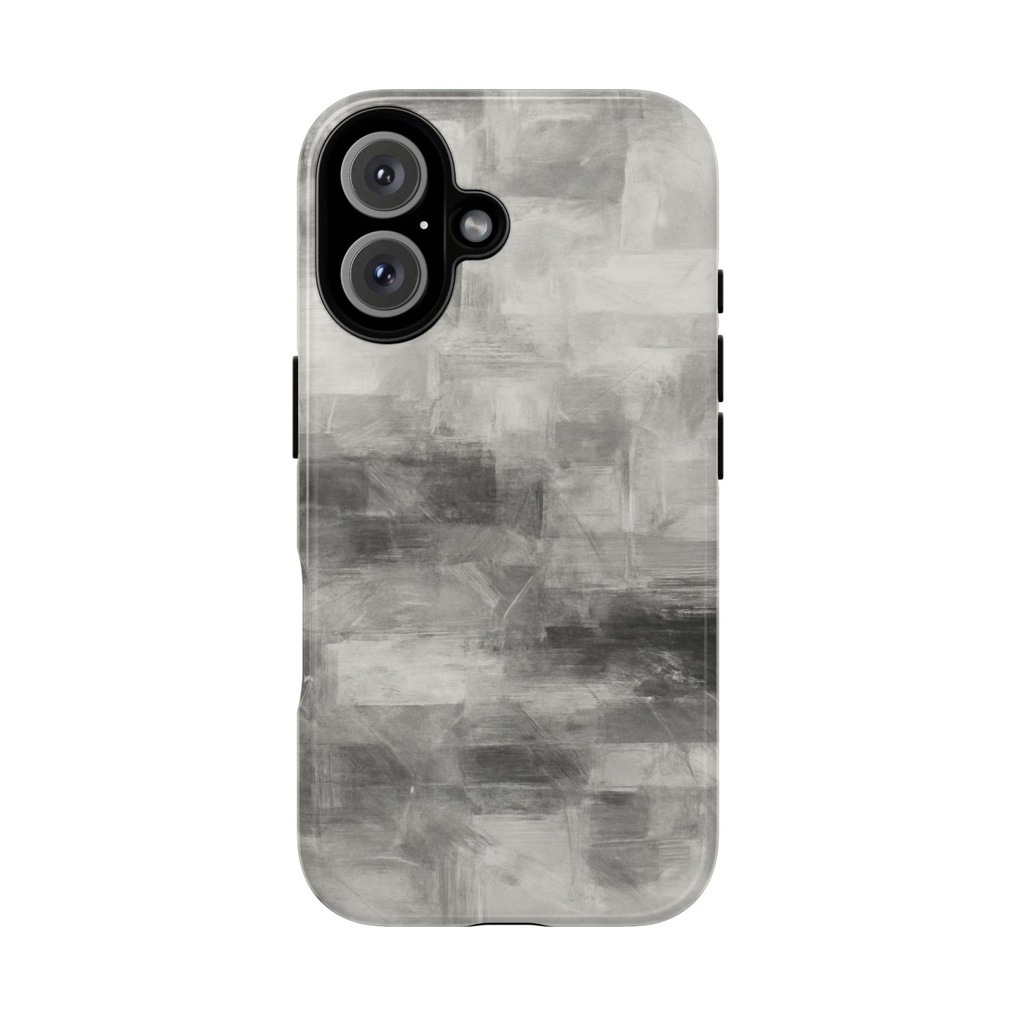 Abstract gray grid phone case for iPhone by Printify, showing a tough protective cover with a modern geometric design.