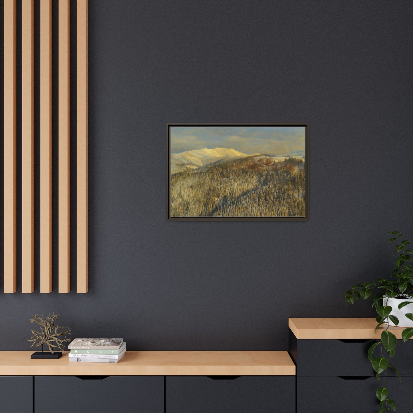 Framed Mountain Canvas Art, Perfect for Home Decor, Nature Wall Art, Gift for Nature Lovers, Cozy Atmosphere - TRV