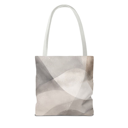 Neutral Abstract Watercolor Waves Tote Bag | All-Over Print
