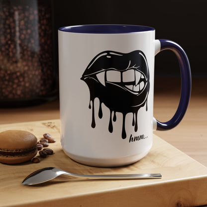 Dripping Lip Coffee Mug – "hmm..." Accent Ceramic Mug (11/15oz)
