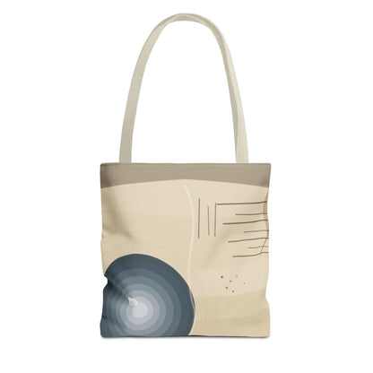 Abstract Neutral Waves Tote Bag | Geometric Circle Pattern