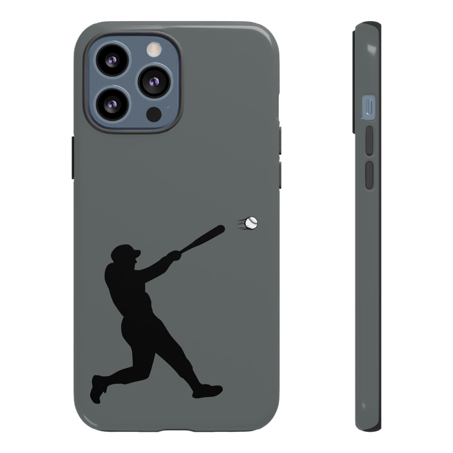 Printify baseball batter phone case, tough protective smartphone cover featuring a baseball player design for sports fans.