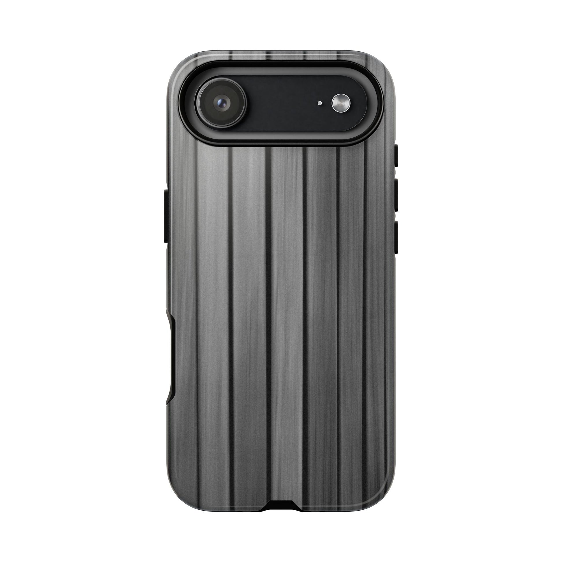 Ribbed metal texture phone case by Printify, tough protective iPhone cover with a sleek ribbed design for stylish durability.