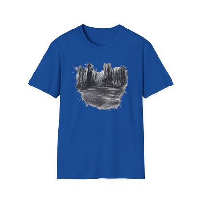 Minimalist Nature-Inspired Unisex Softstyle T-Shirt, Casual Wear, Everyday Style, Gift for Nature Lovers, Eco-Friendly Fashion