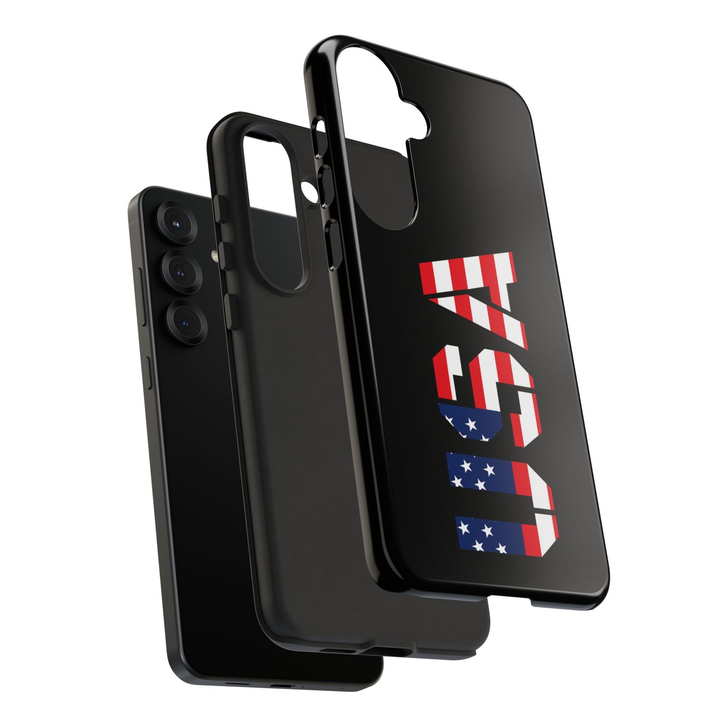Patriotic American flag phone case by Printify, durable tough case for USA flag-themed protection on smartphone.