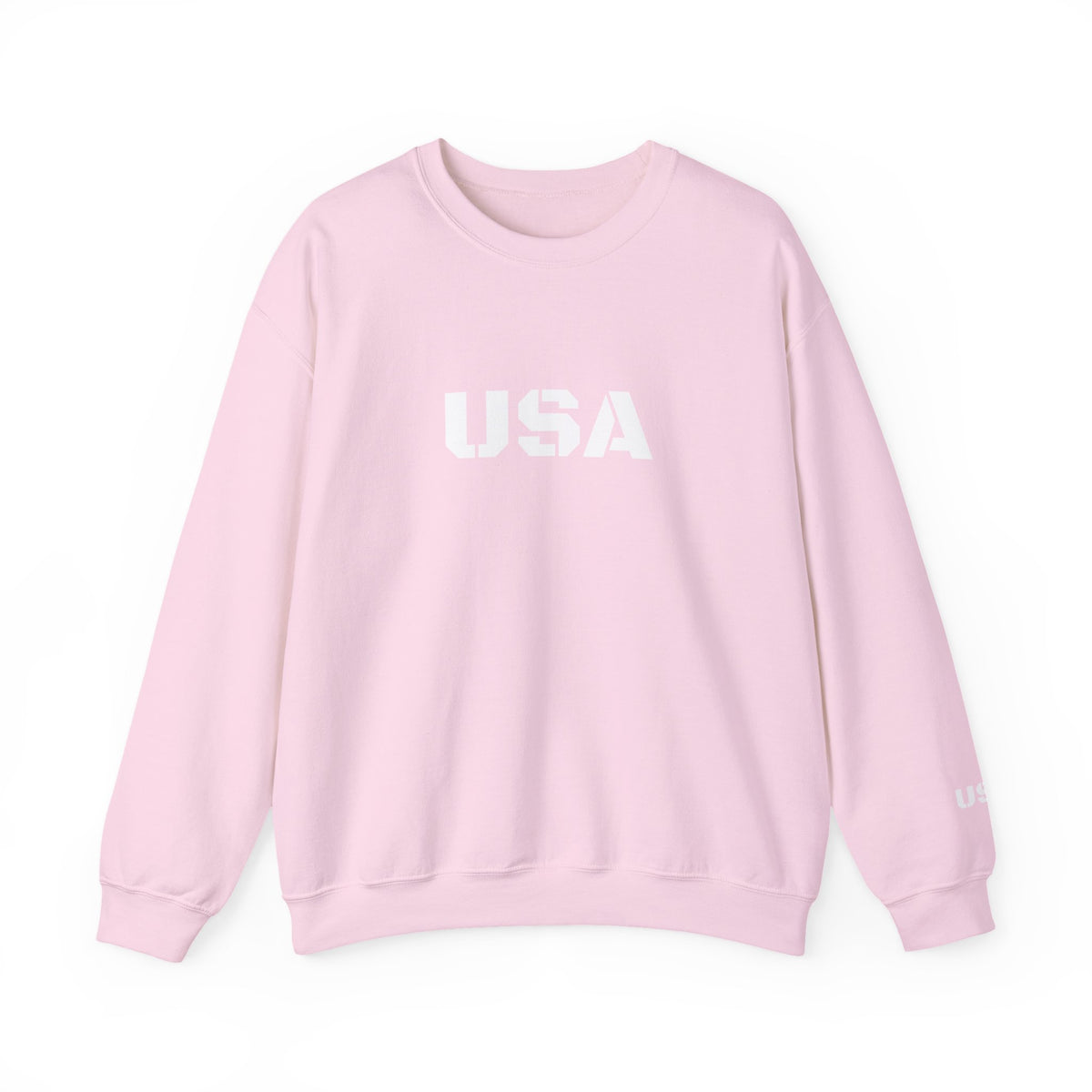 USA crewneck sweatshirt by Printify featuring patriotic design, cozy fit, perfect for all seasons.