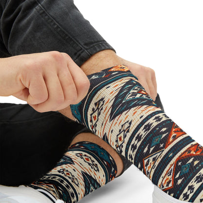 Southwestern Aztec Pattern Socks | Tribal Geometric Sublimation Socks