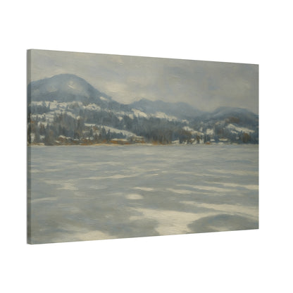 Serene Landscape Canvas Art, Tranquil Wall Decor, Perfect for Home, Office, or Gift, Ideal for Winter Holidays, Cozy Vibes, Scenic Artwork