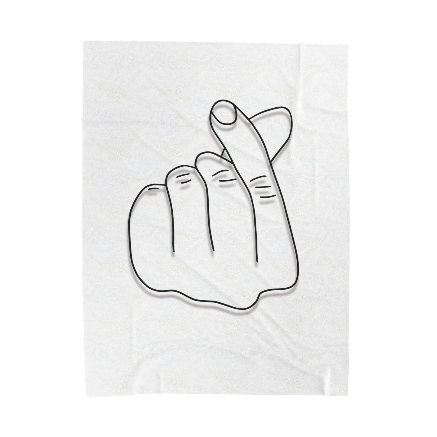 Cozy Velveteen Plush Blanket with Heart Gesture Design - Perfect for Gifts & Home Decor - TRV