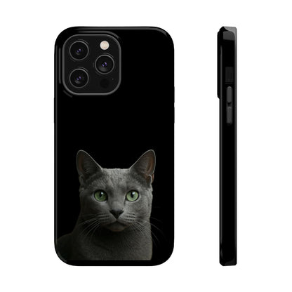 Russian Blue Cat Phone Case — Magnetic Impact-Resistant iPhone Cover