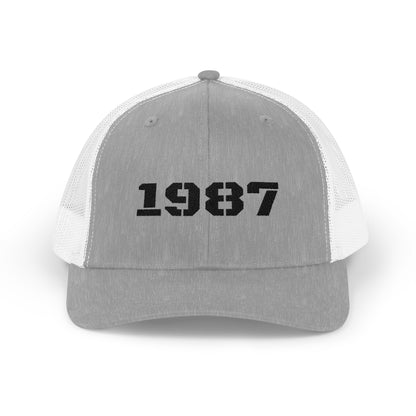Vintage 1987 Snapback Trucker Cap | Retro Cap for Men & Women | Perfect Gift for Birthdays, Anniversaries, Casual Wear - TRV