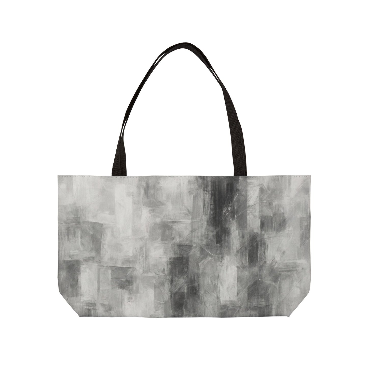 Gray abstract print weekender tote bag for women, stylish travel and carryall bag by Printify with spacious interior.