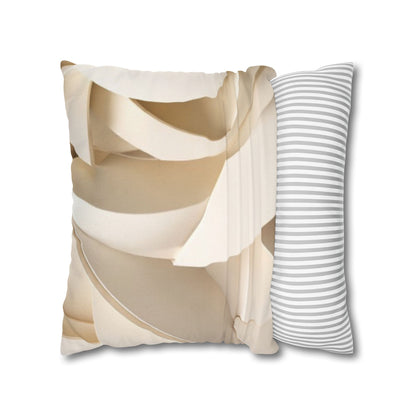 Beige Abstract Paper Swirl Pillowcase Spun Polyester Square Pillowcase