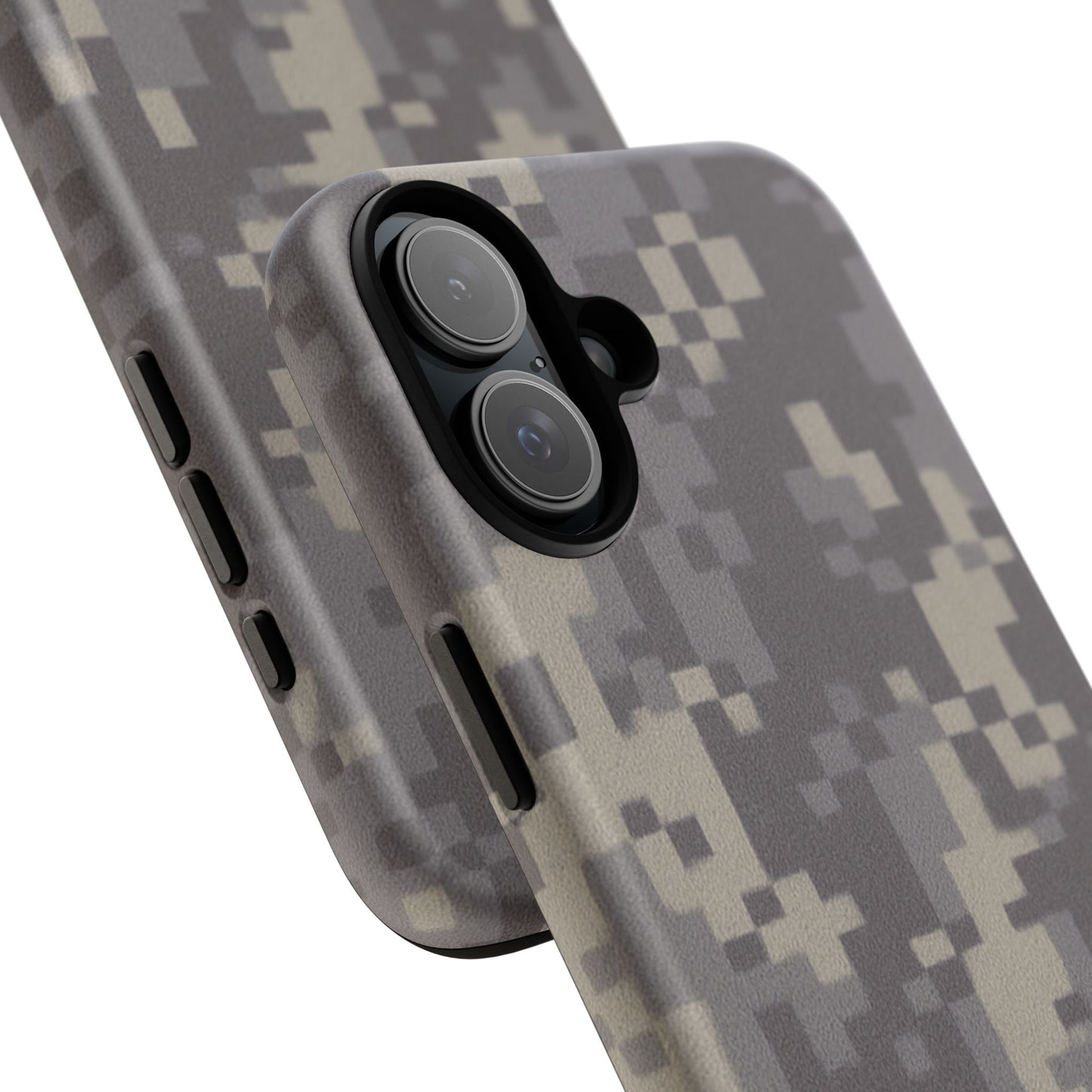 Camouflage tough phone case from Printify with rugged digital camo design, protective cover for smartphone durability.