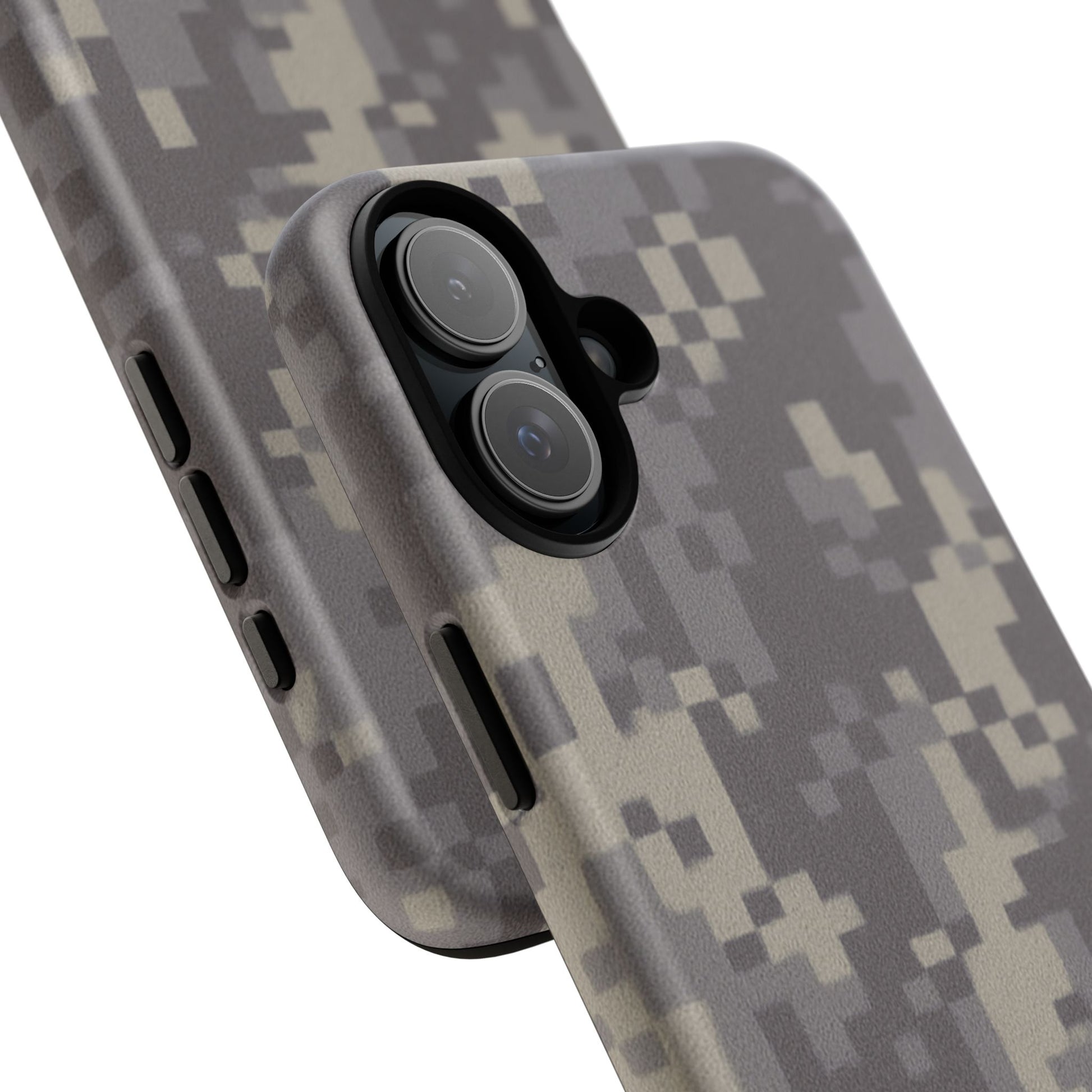 Camouflage tough phone case from Printify with rugged digital camo design, protective cover for smartphone durability.