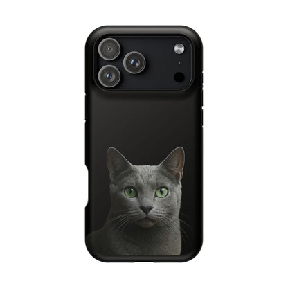 Russian Blue Cat Phone Case — Magnetic Impact-Resistant iPhone Cover
