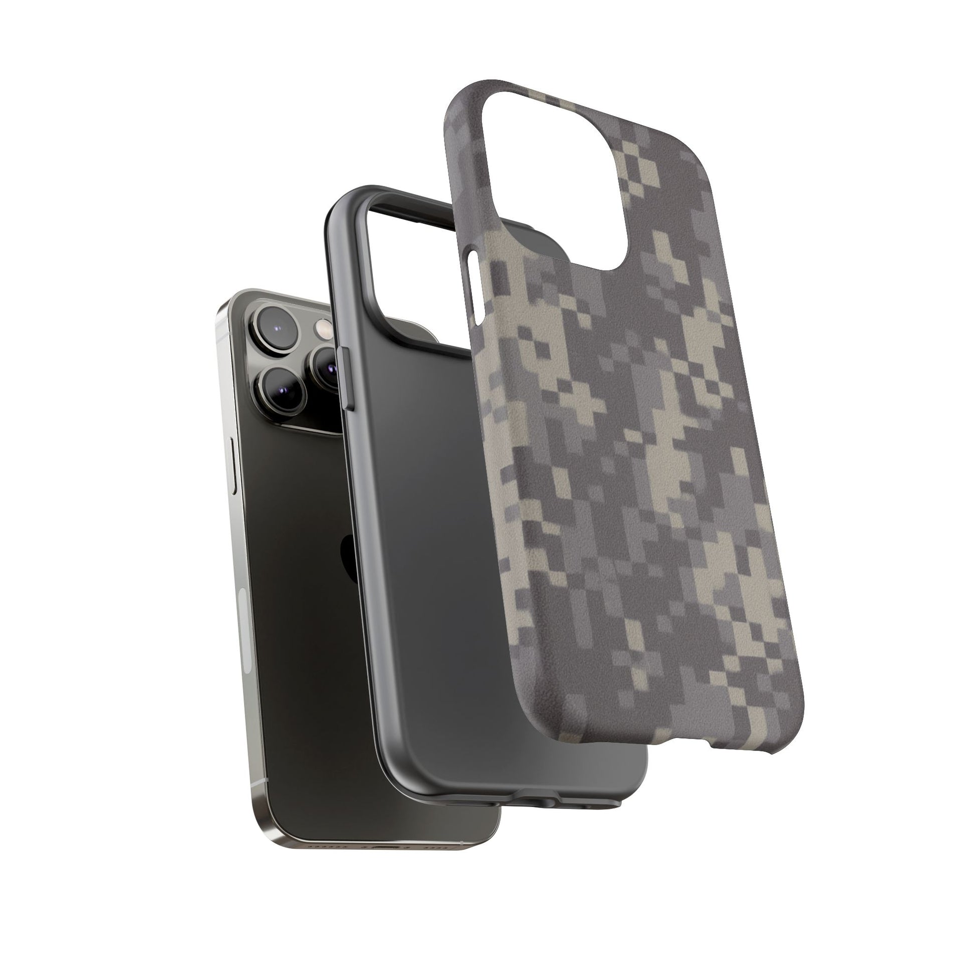 Rugged digital camo phone case by Printify, durable protective cover with digital camouflage pattern for smartphones.